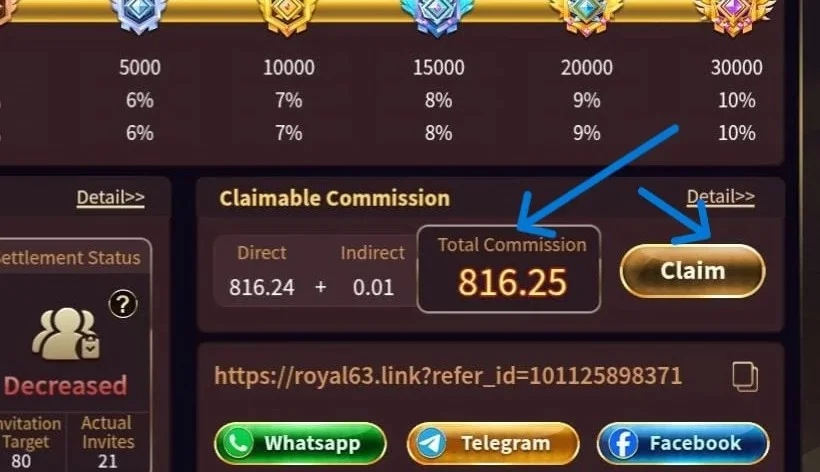 royal x 777 withdraw